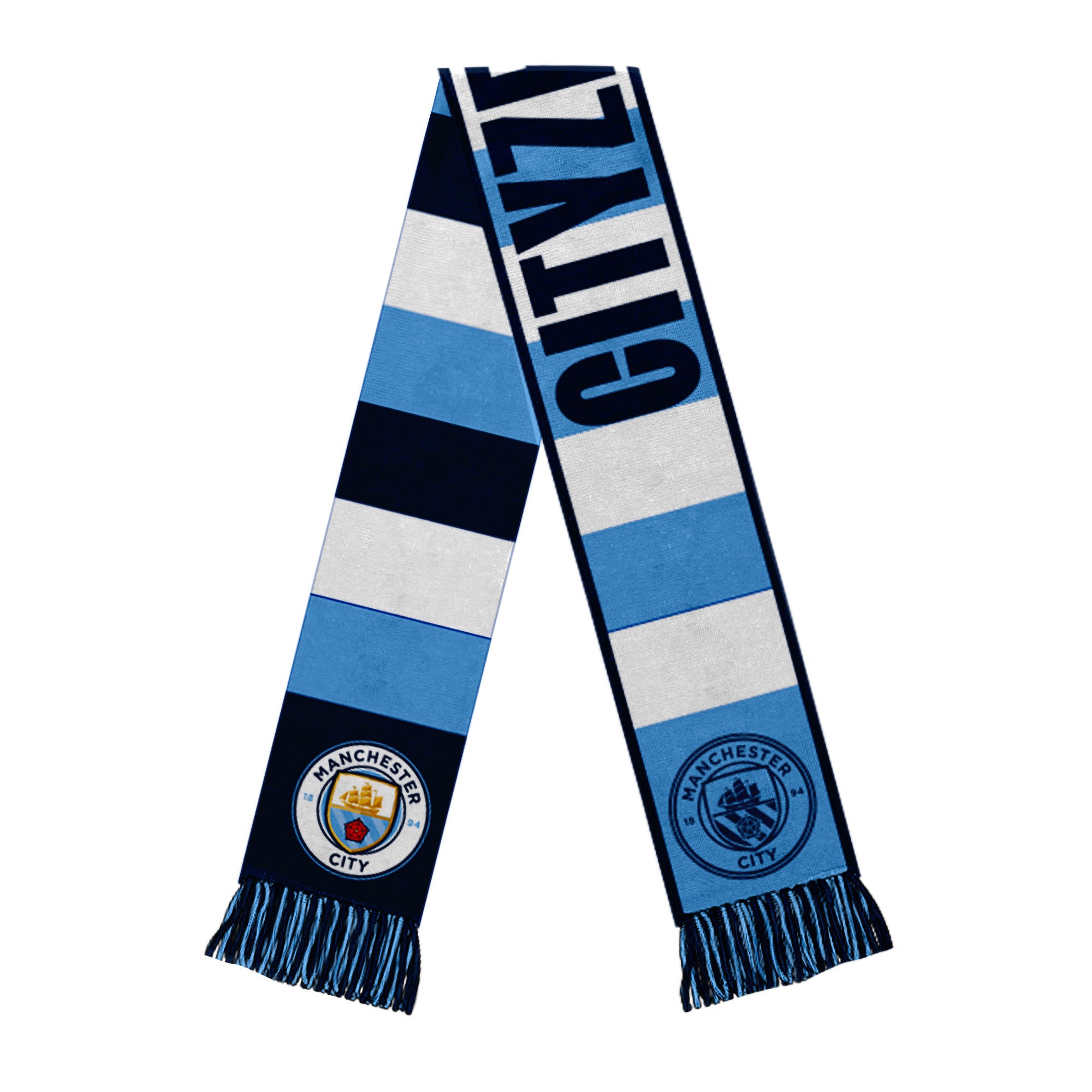 Manchester City FC Ultimate Fan Pack: Soccer Ball, Scarf, Shirts & Jacket 5-Piece Value Set - Unisex Adult - MCUFP-SP-2