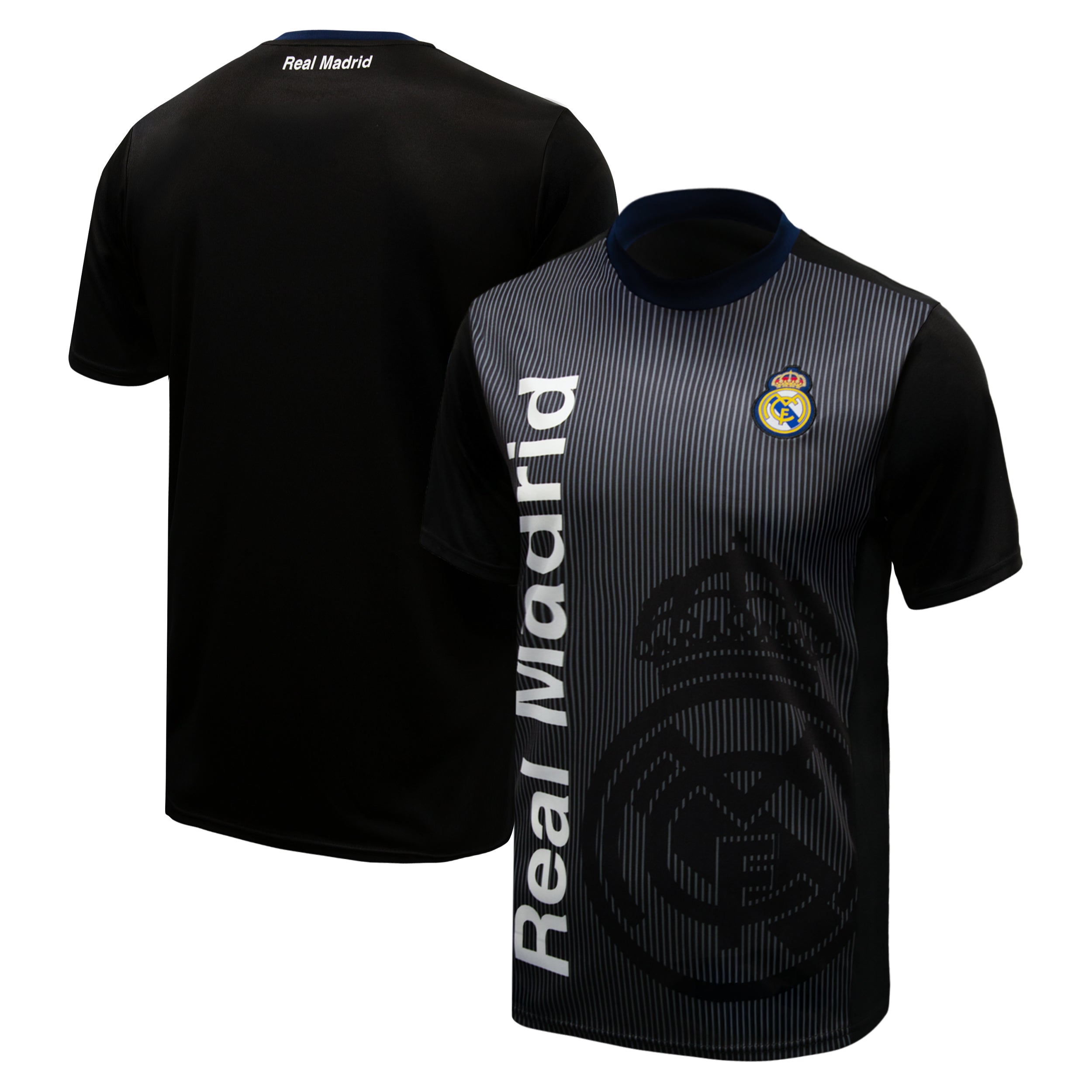 Real Madrid Black T-Shirt Front Back