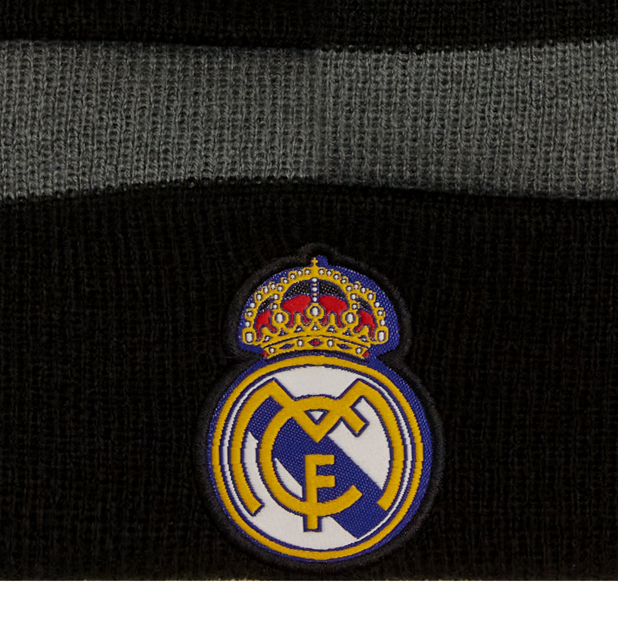 Real Madrid CF Striped Premium Soft Knit Pom Beanie