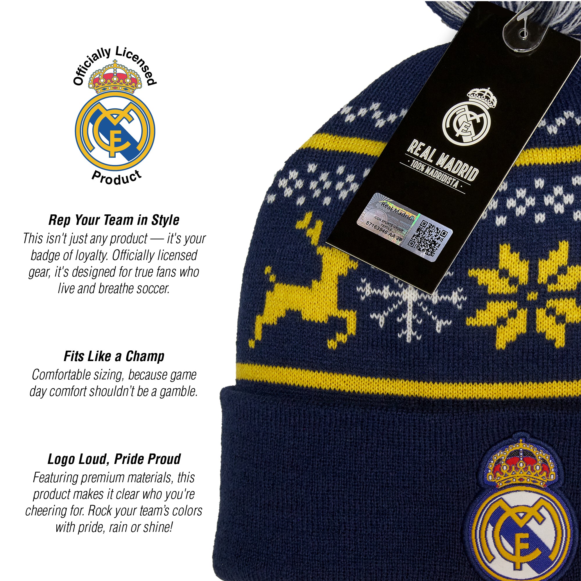 Real Madrid CF Premium Soft Knit Holiday Beanie