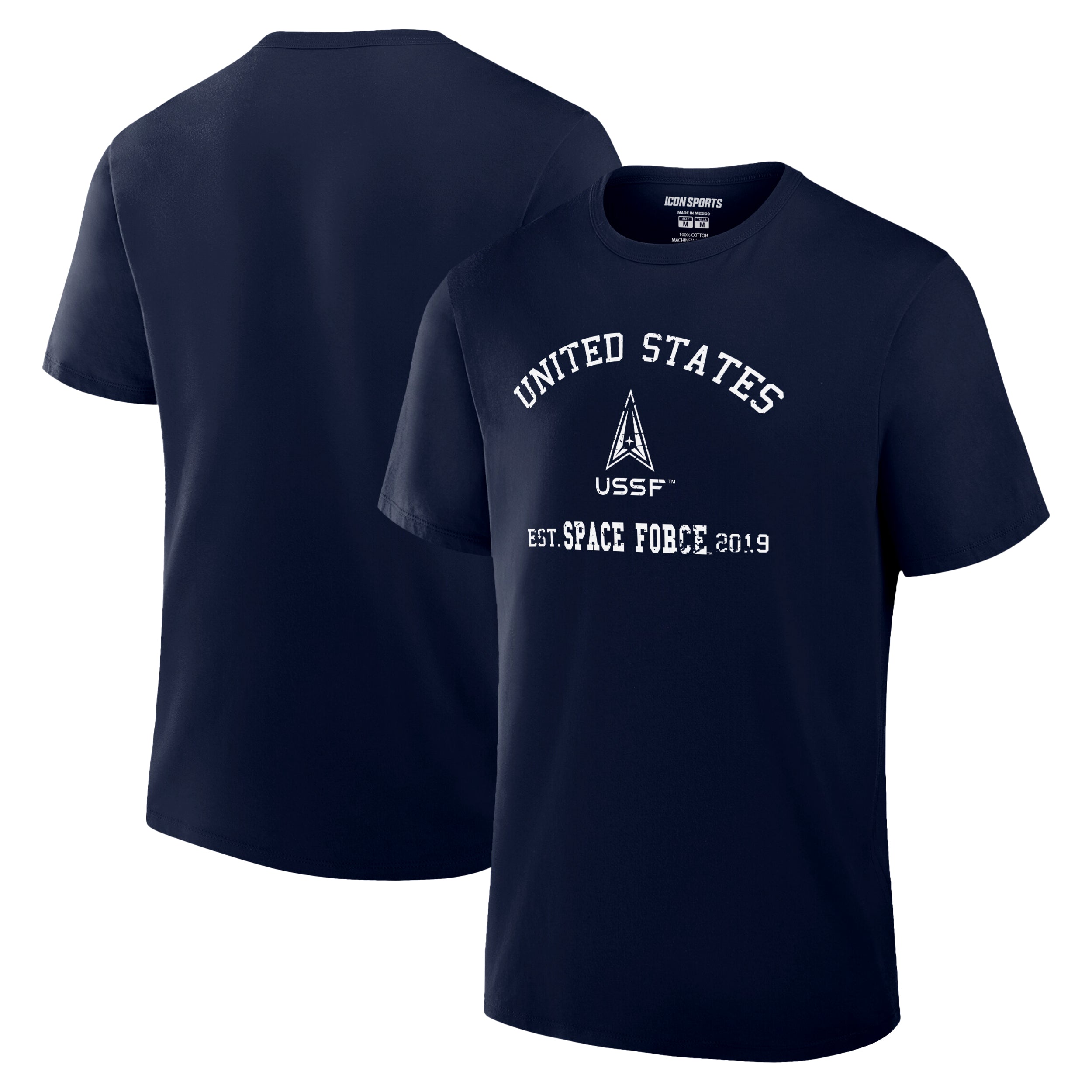 US Space Force T-Shirt Black Front Back