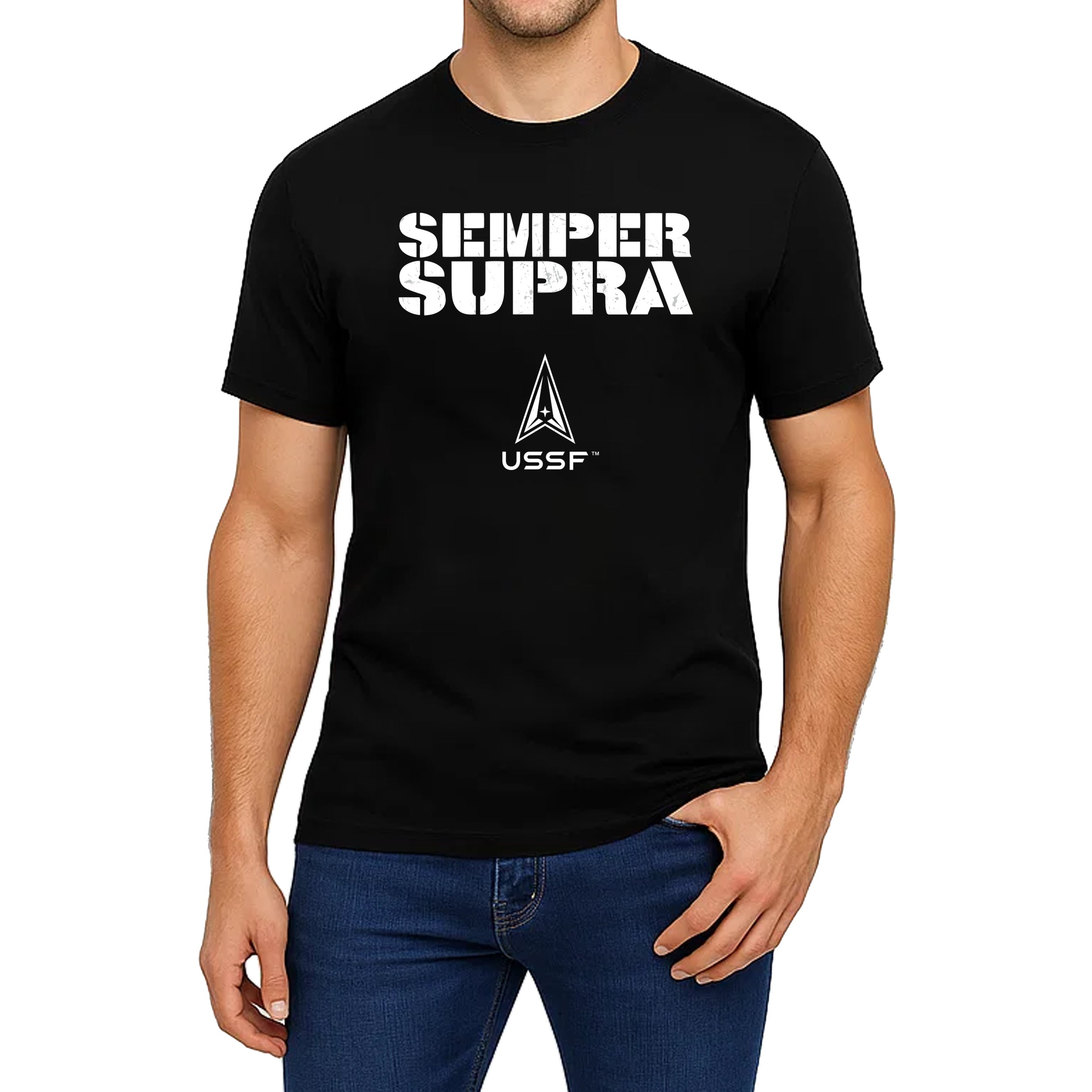 US Space Force T-Shirt Black Model