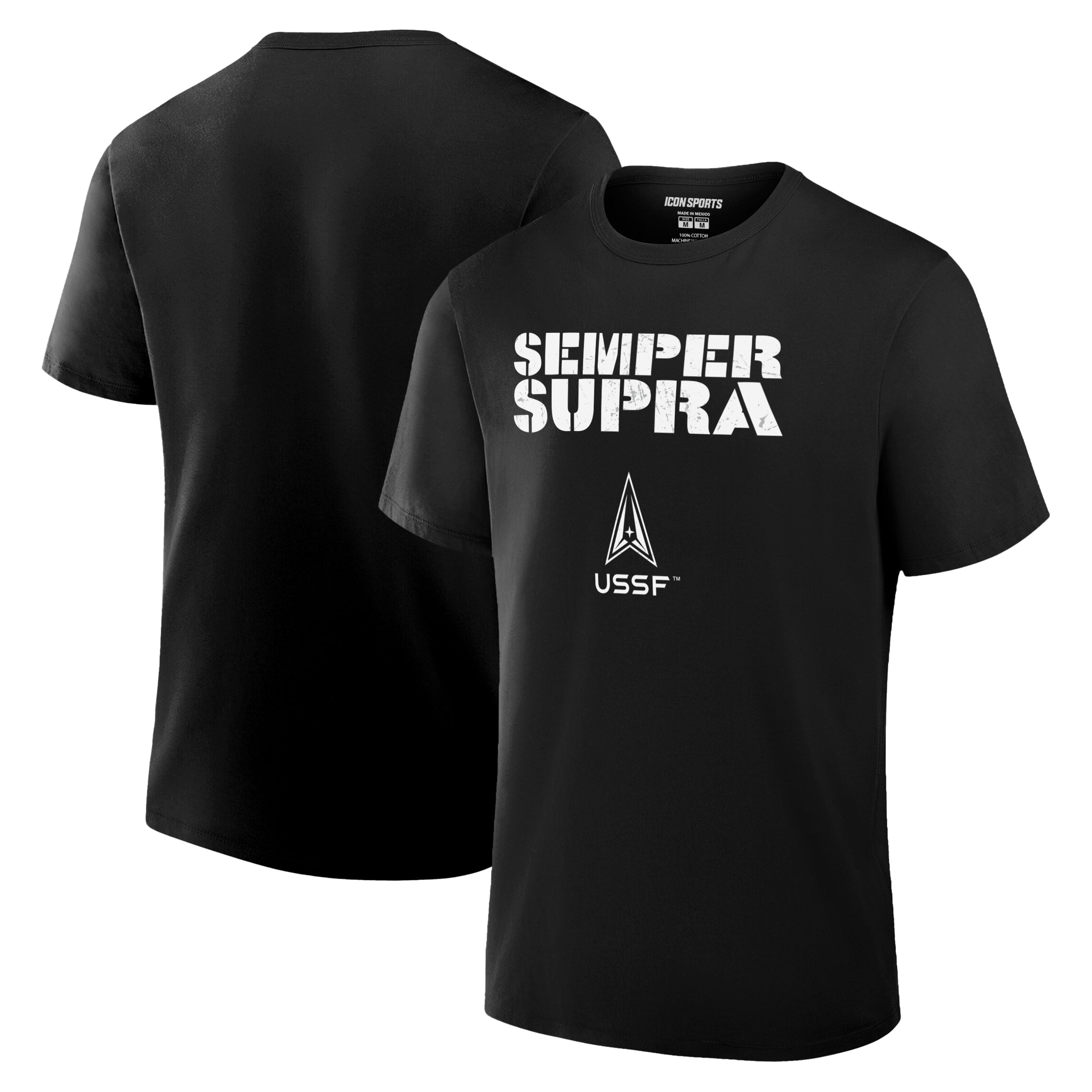 US Space Force T-Shirt Black Front Back