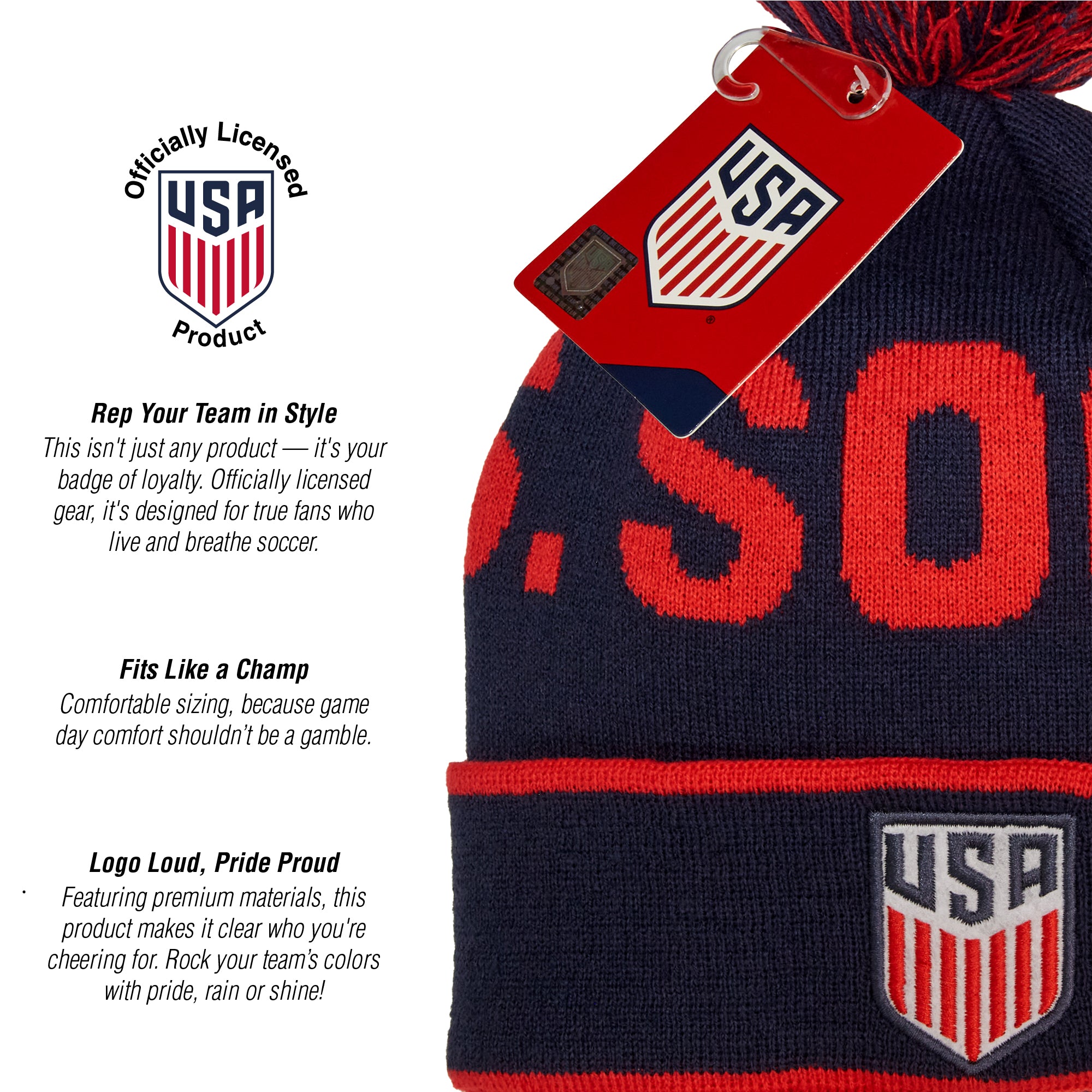 U.S. Soccer Premium Soft Knit Pom Beanie