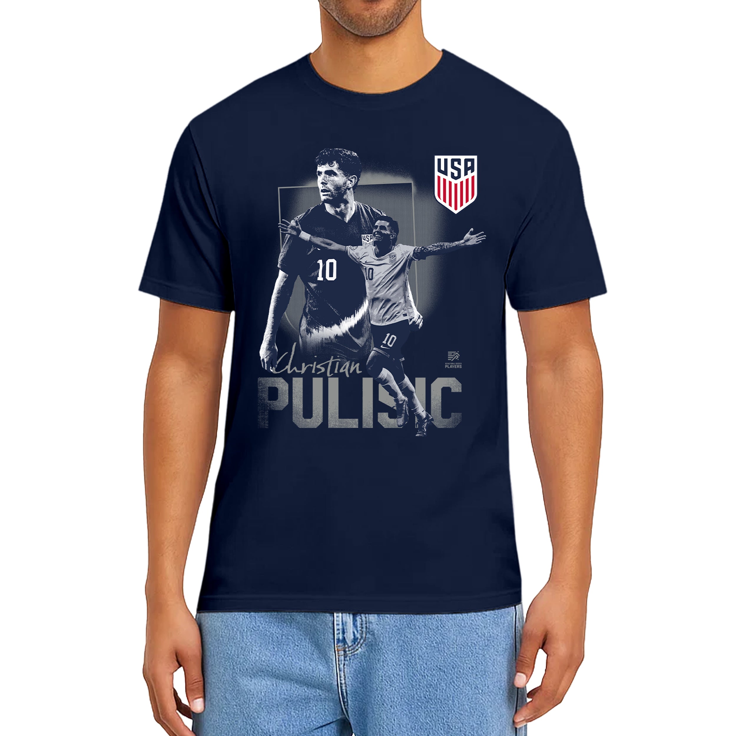 Men National Team Pulisic Navy Shirt Model
