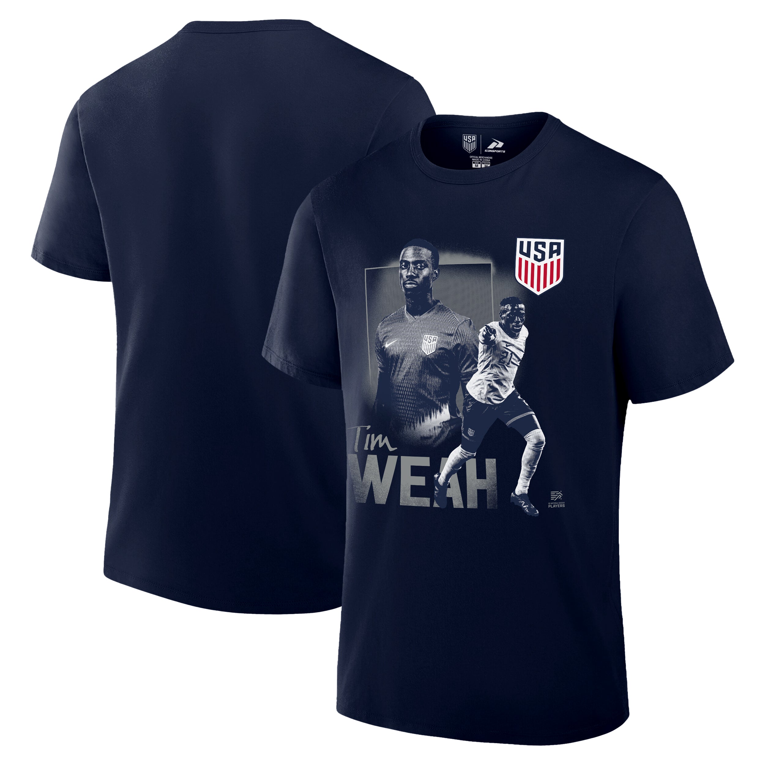 Men National Team Weah Navy Shirt Front Back