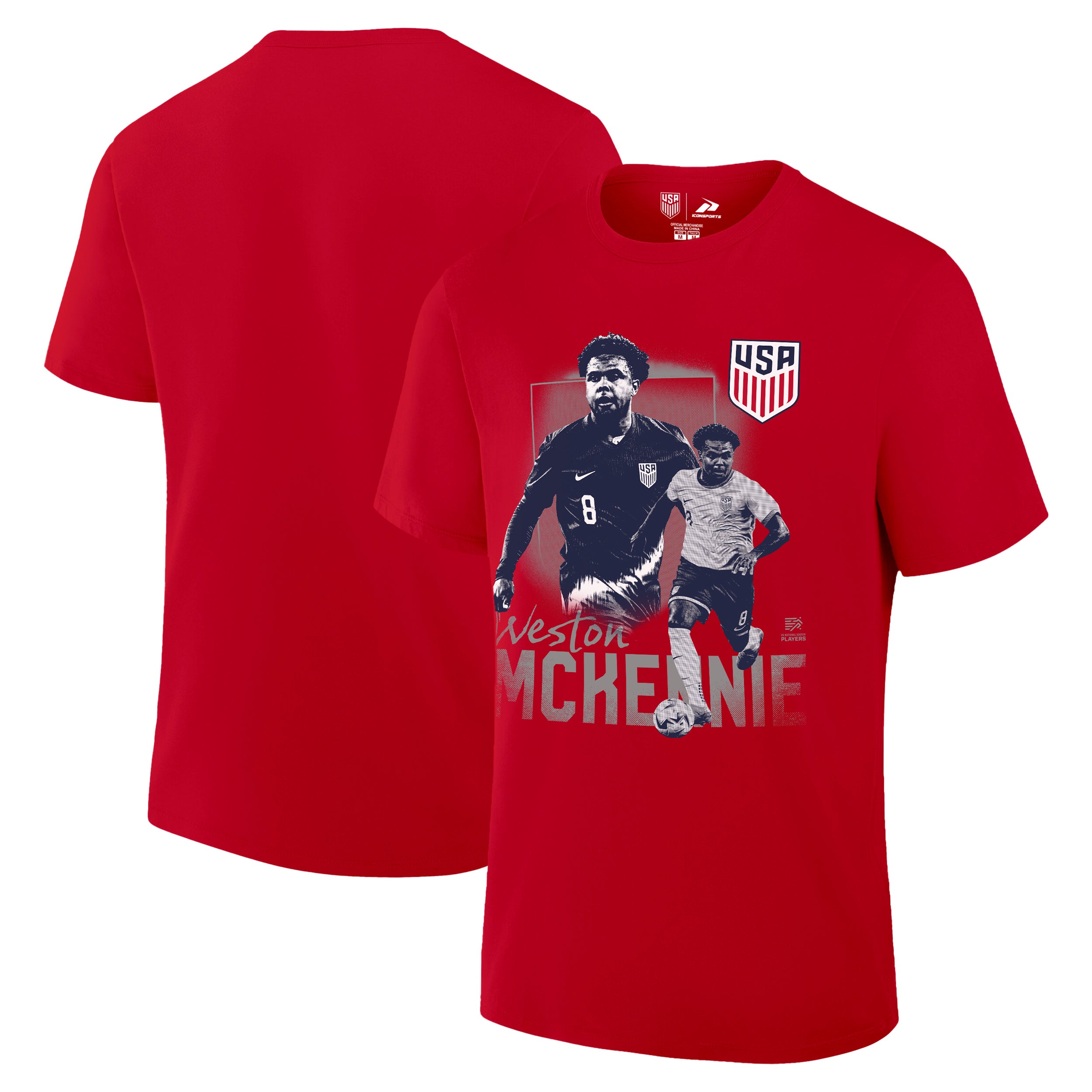 Men National Team Weston Red Shirt Front Back