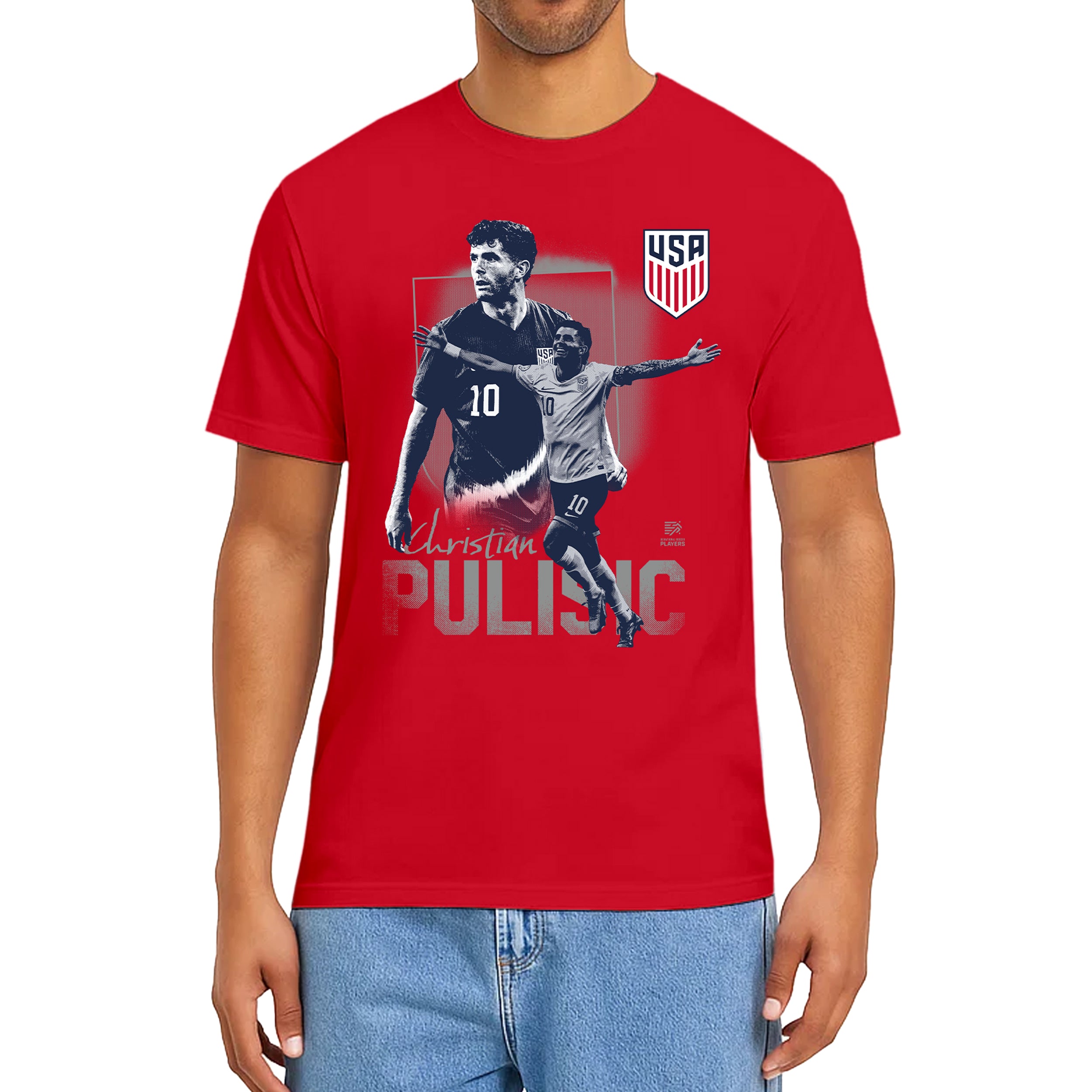 Men National Team Pulisic Red Shirt Model