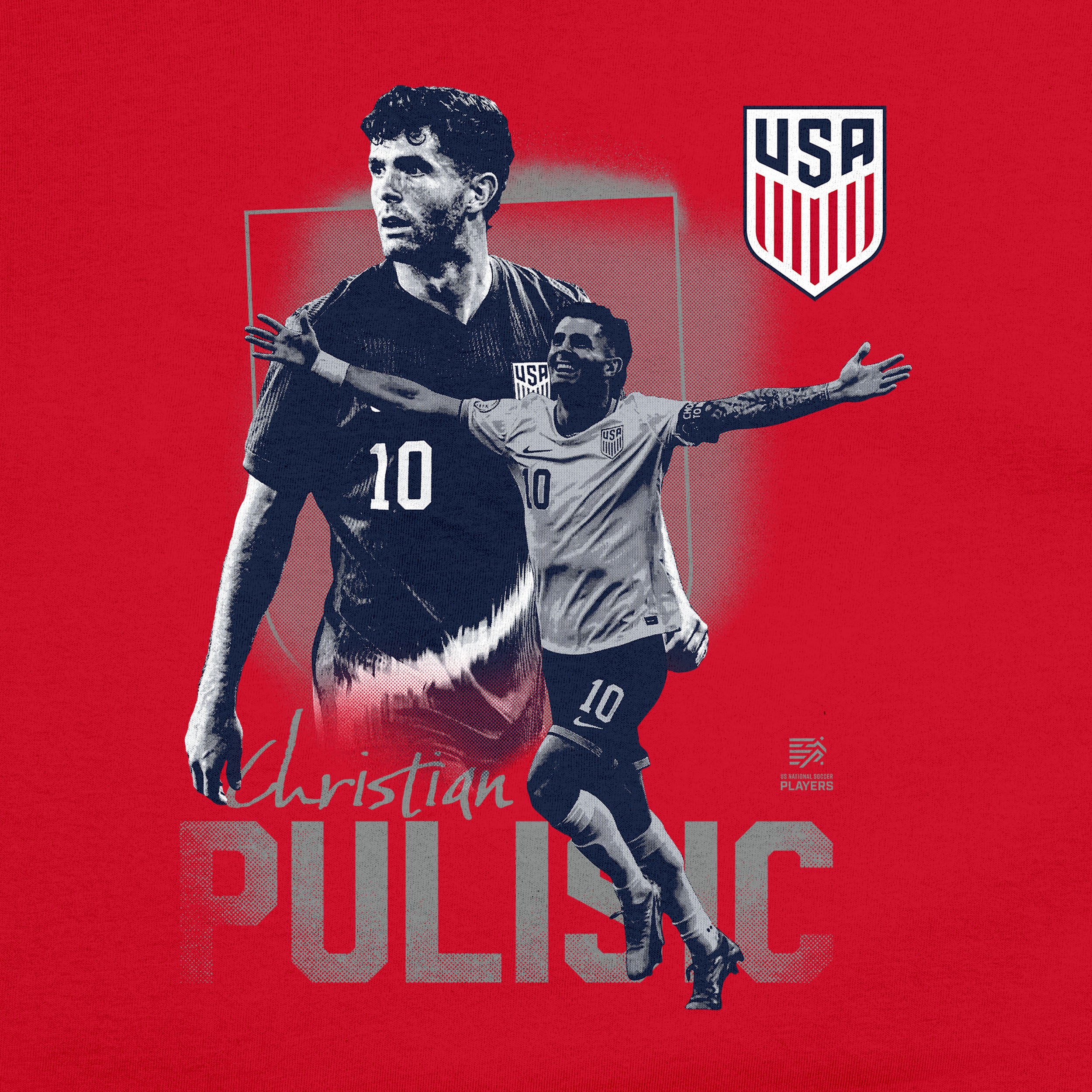 Men National Team Pulisic Red Shirt Detail 1