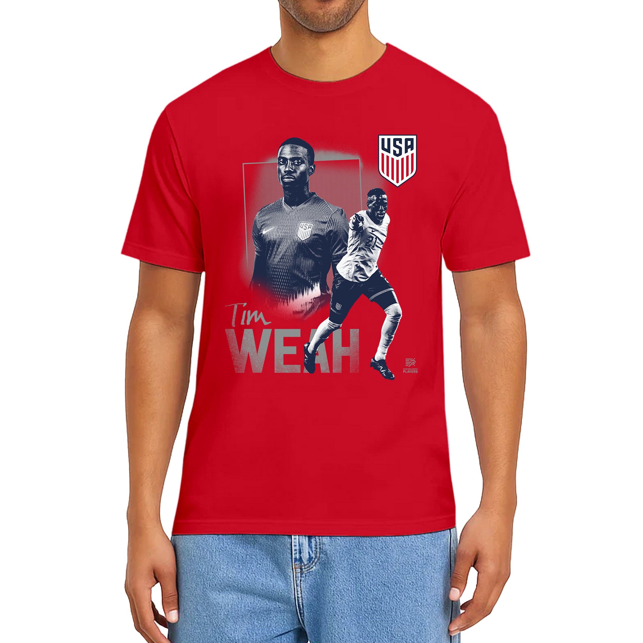 Men National Team Weah Red Shirt Model