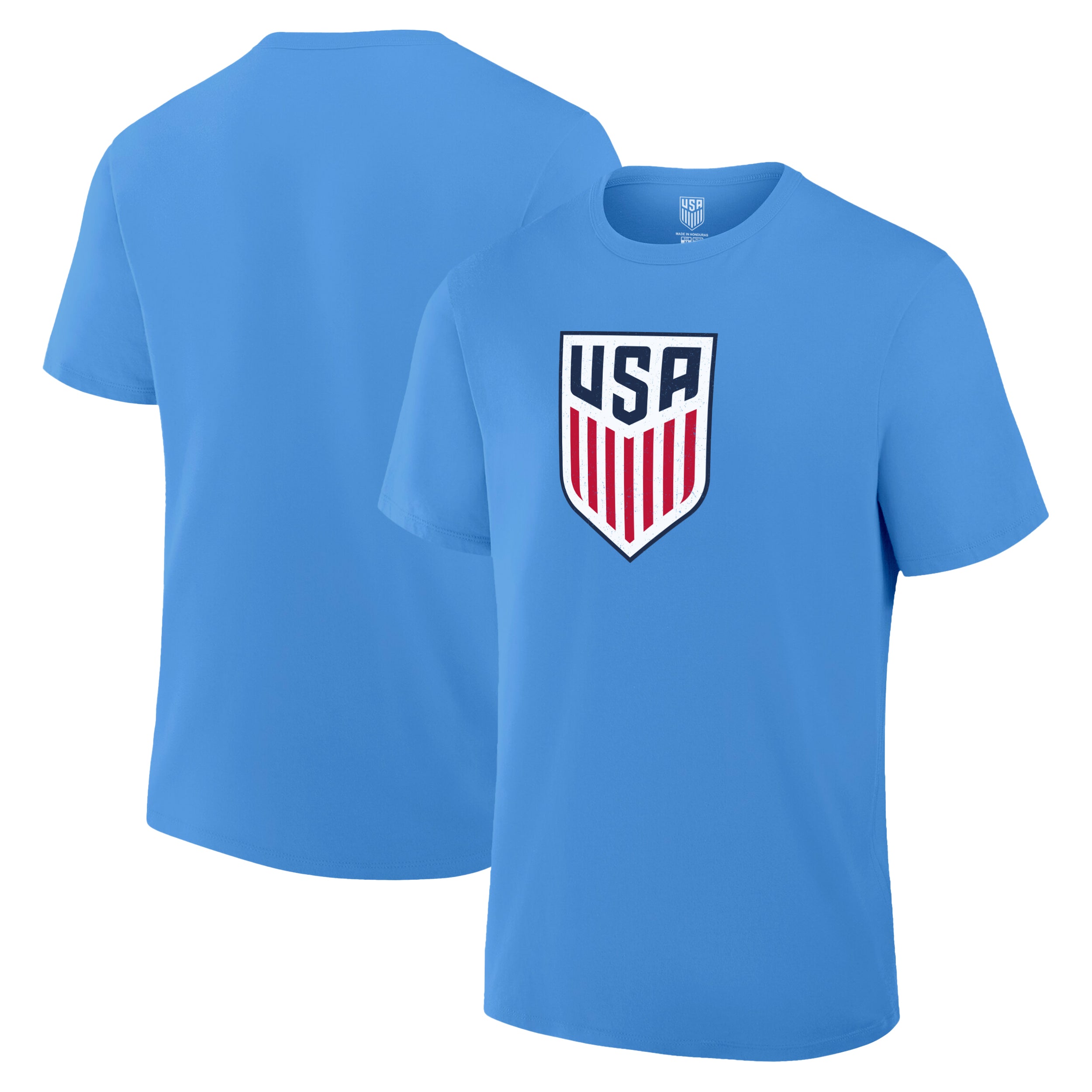USA Unisex Tshirt Front Back Light Blue