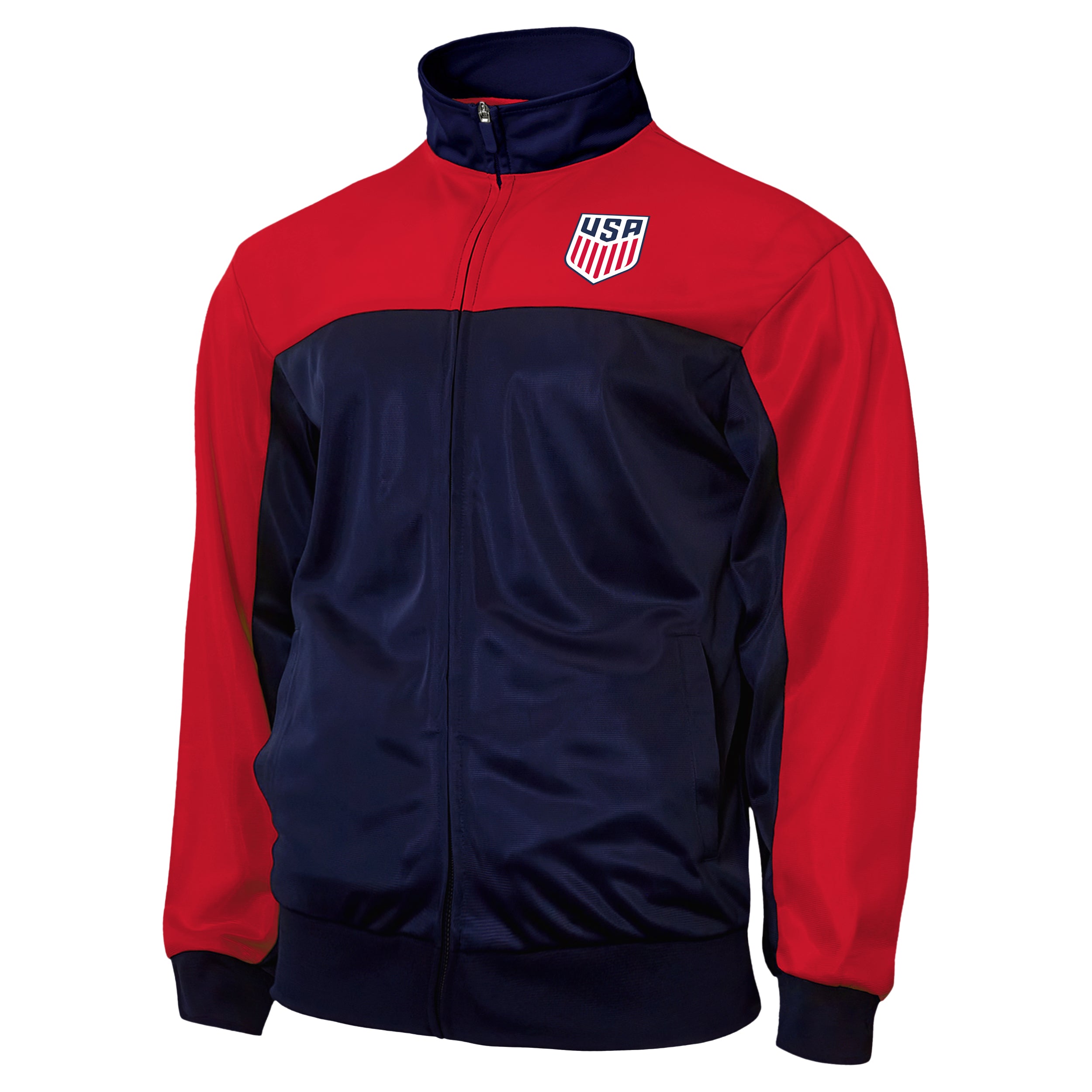 USA Unisex Track Jacket Front Navy