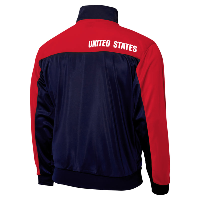 USA Unisex Track Jacket Back Navy