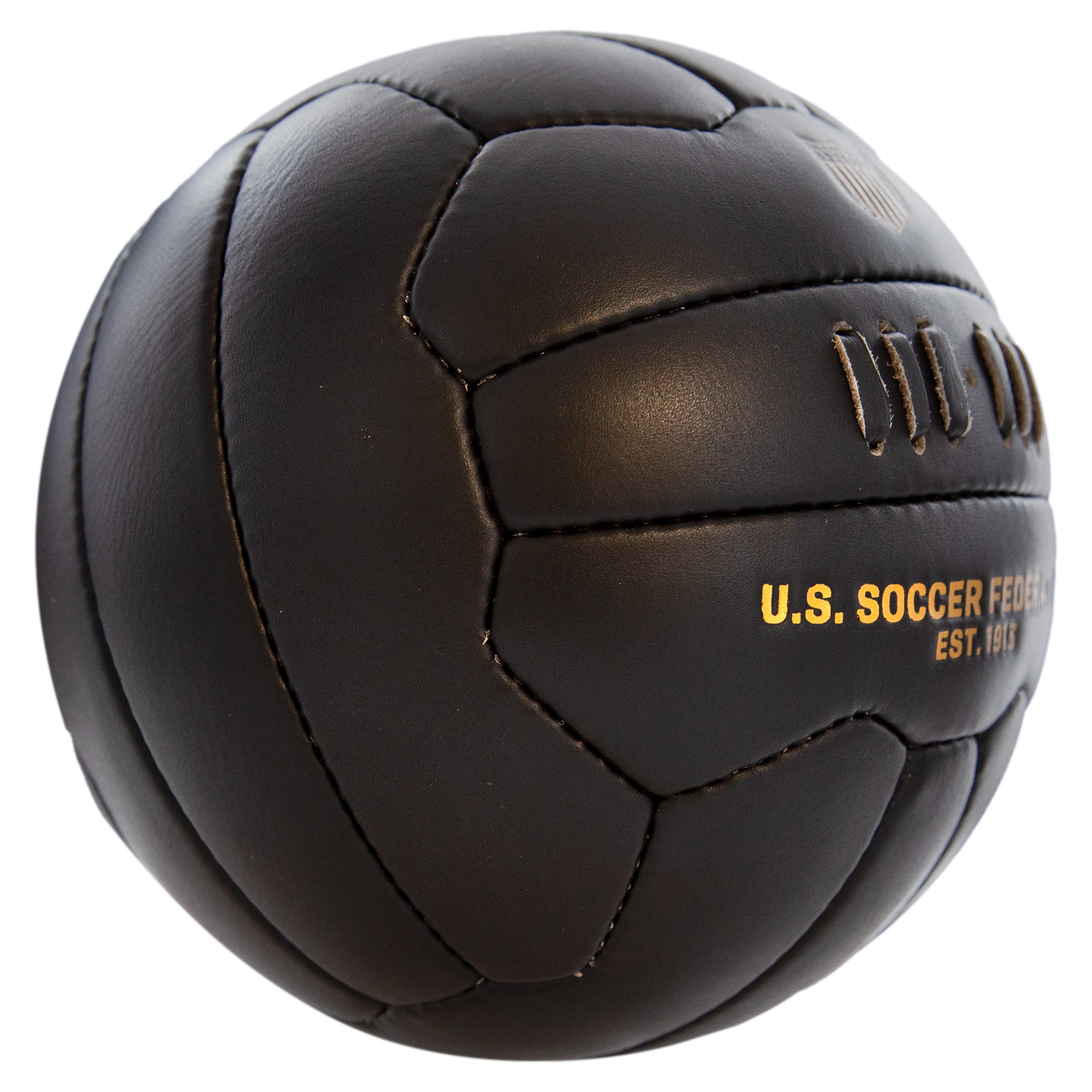 Brown Leather Soccer Ball Side