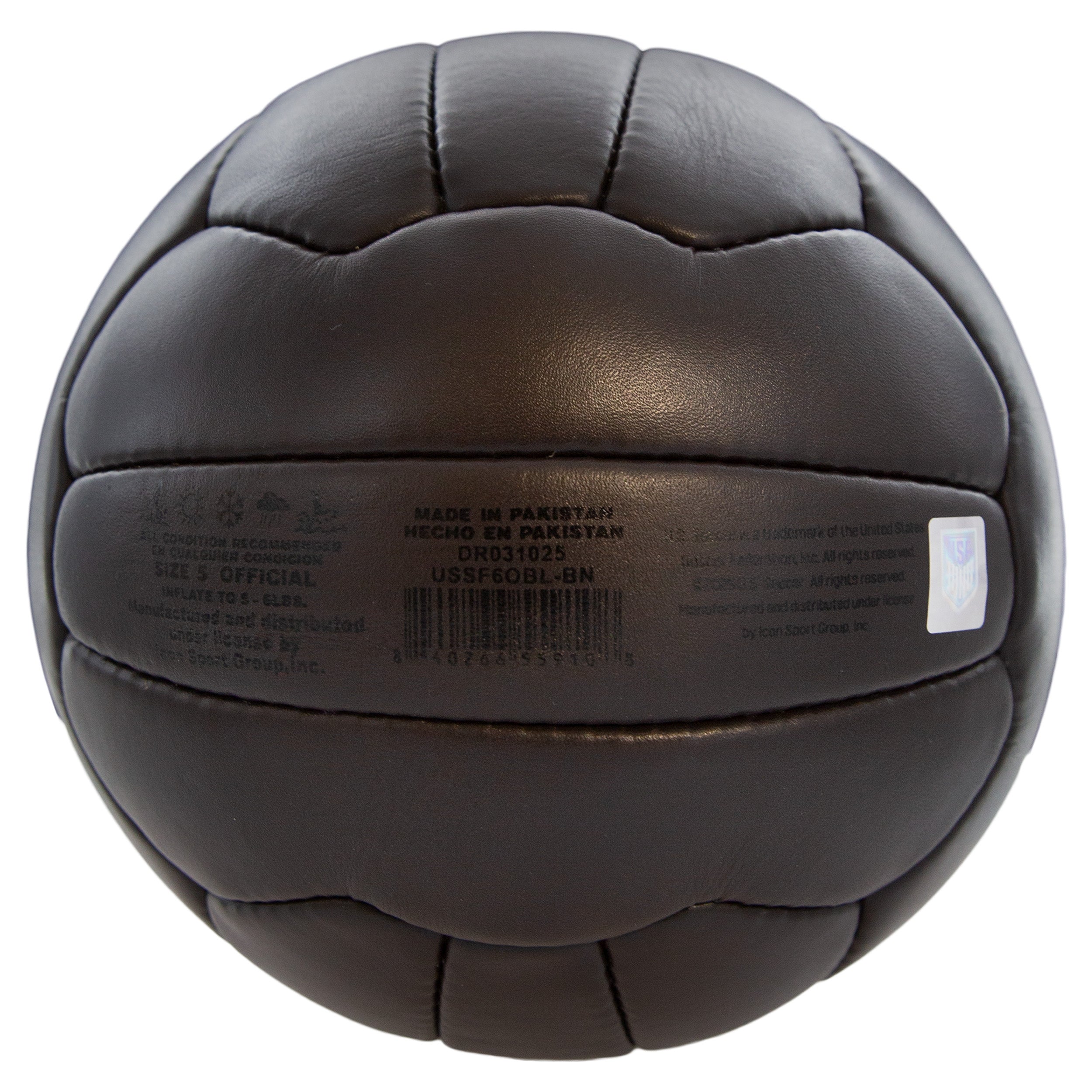 Brown Leather Soccer Ball Back