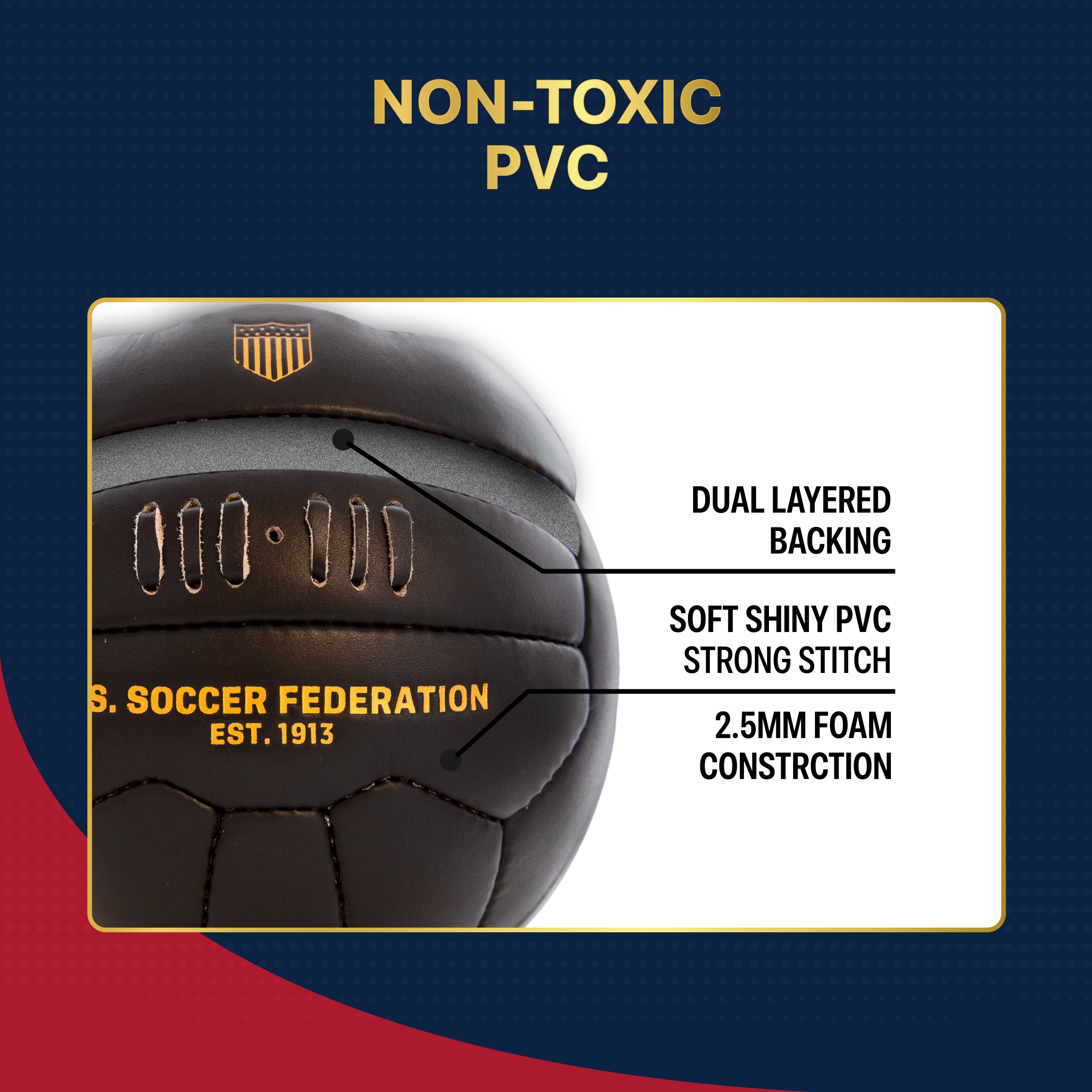 Brown Leather Soccer Ball Detail 2