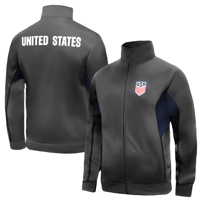 US Men's National Team Track Jacket Grey Front Back