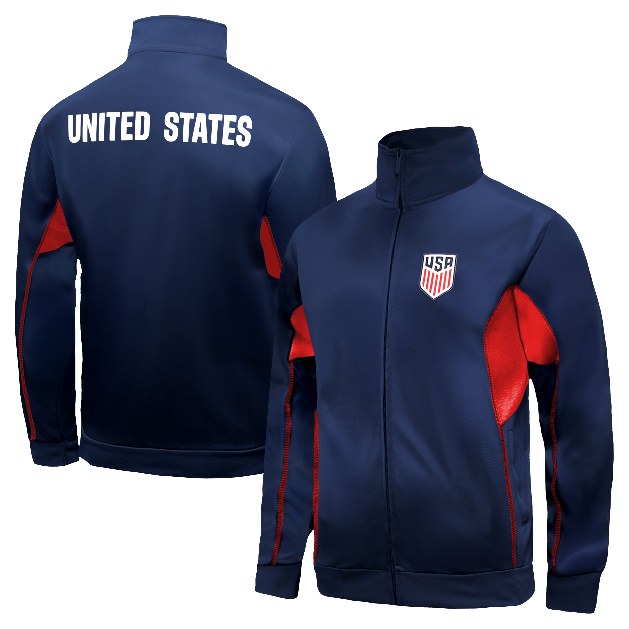 US Men's National Team Track Jacket Red Front Back