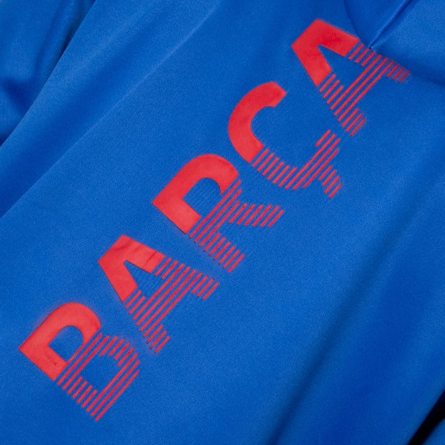 FC Barcelona Gradient Red Crest Adult Blue Pullover Hoodie