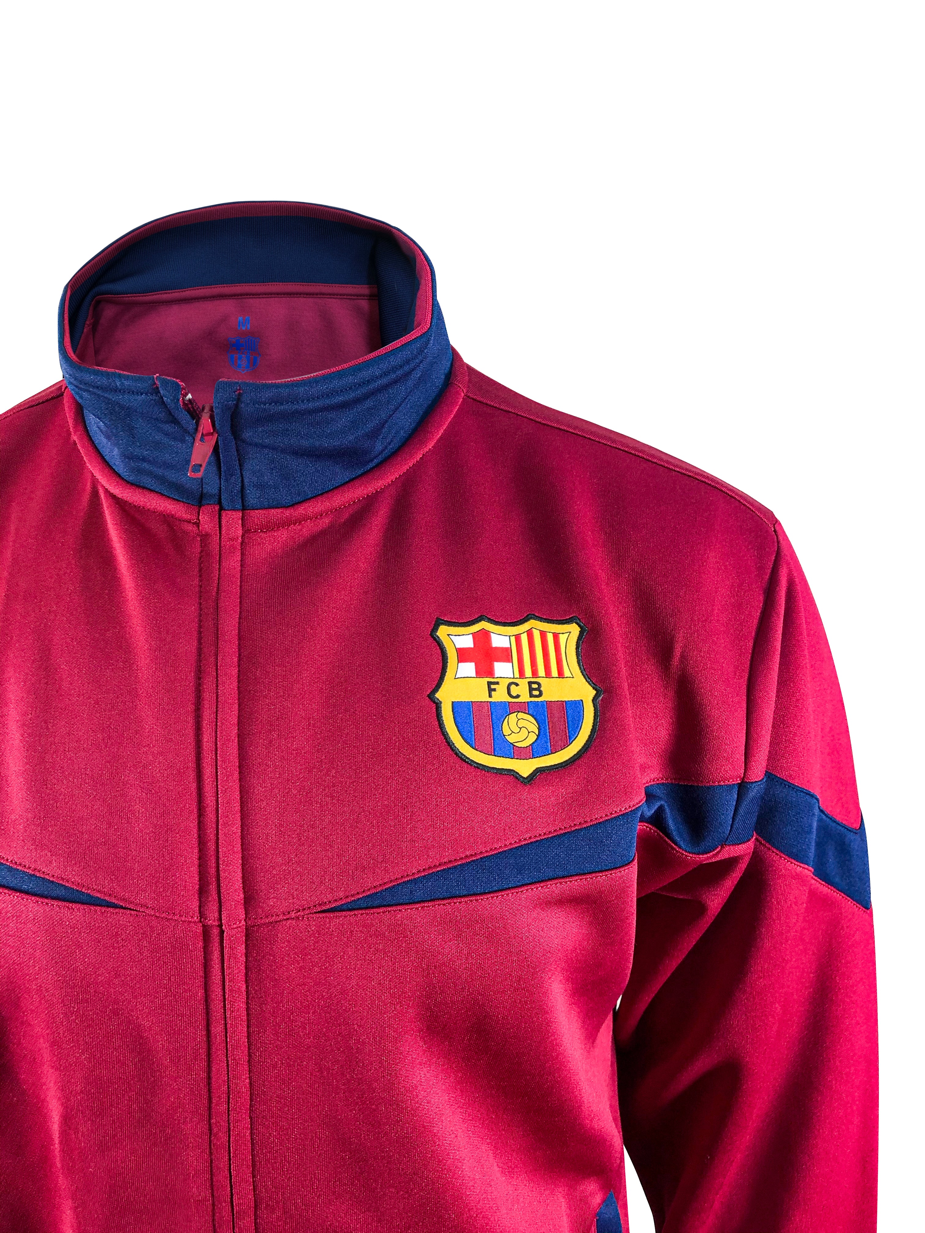FC Barcelona Adult Full-Zip Bar??a Track Jacket - Red by Icon Sports