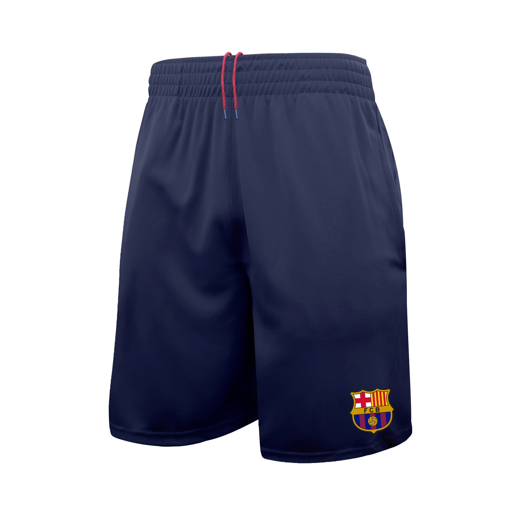 FC Barcelona Reflective Athletic Soccer Shorts in Navy by Icon Sports