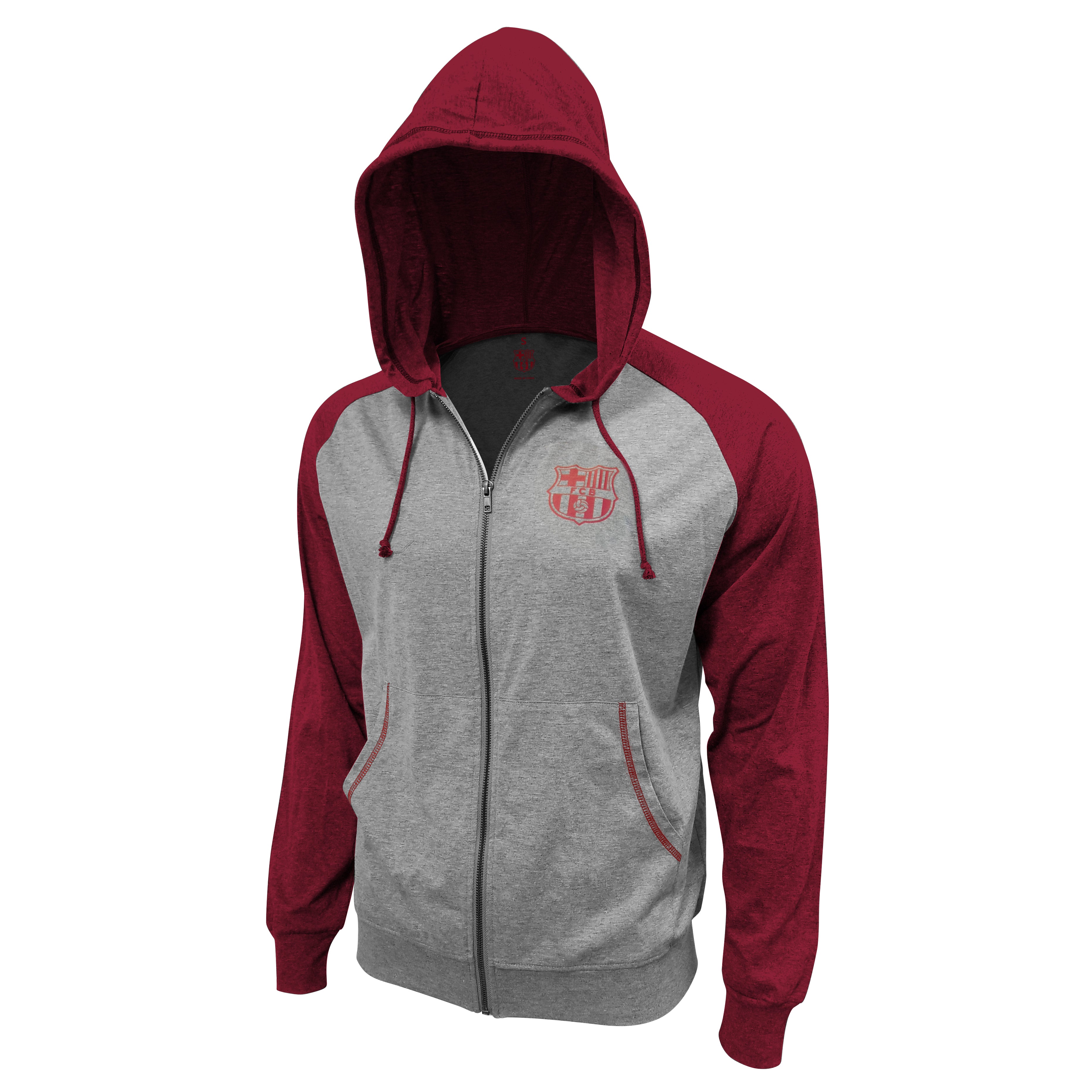 FC Barcelona Lightweight Full-Zip Hoodie - Navy by Icon Sports