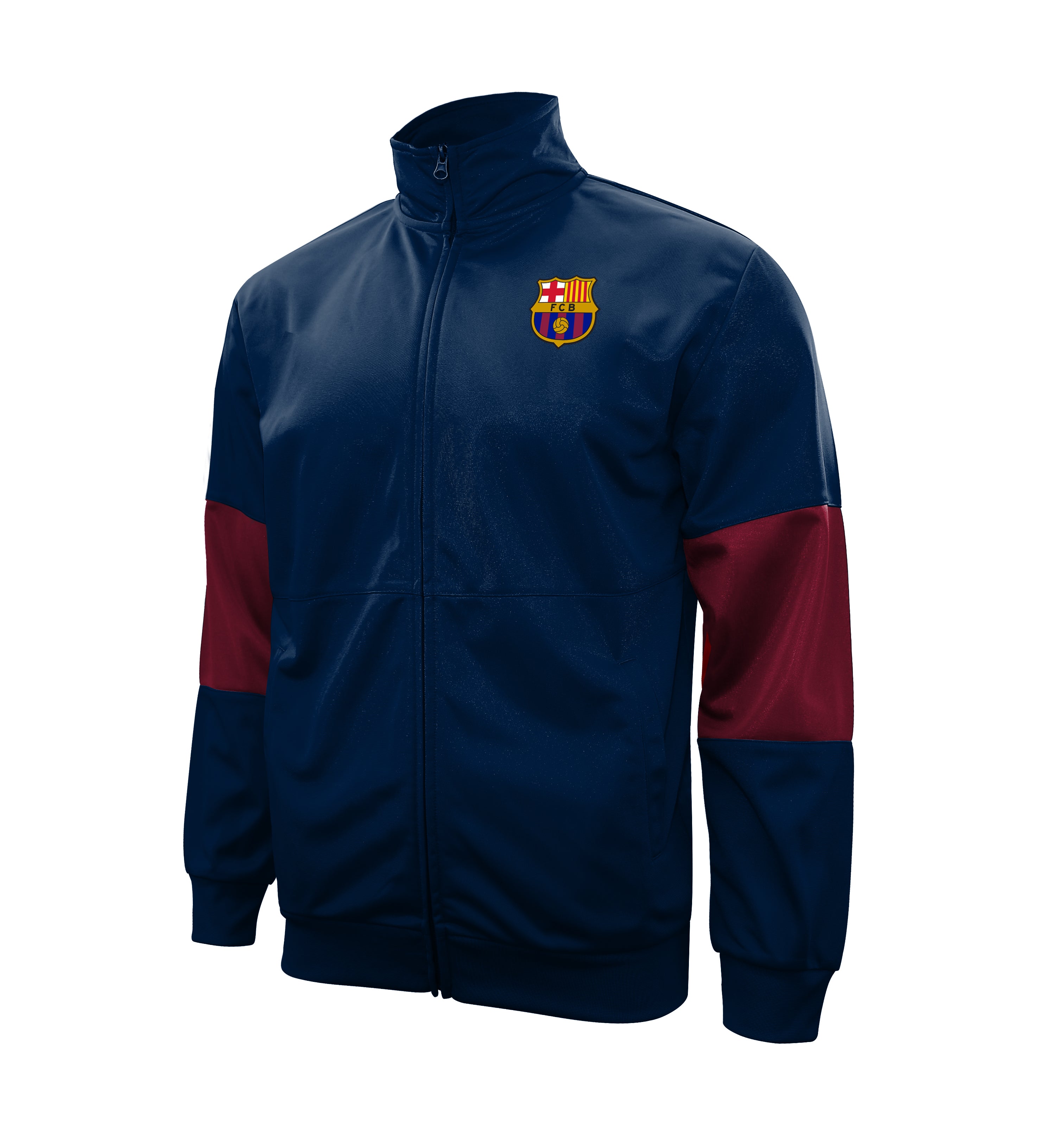 FC Barcelona Adult Full-Zip "Touchline" Track Jacket - Navy by Icon Sports