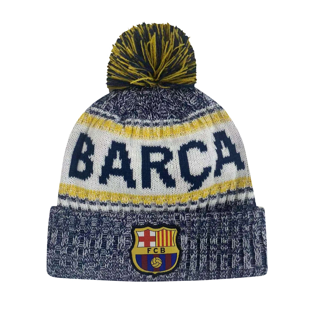 FC Barcelona Adult Pegged Unisex Pom Beanie