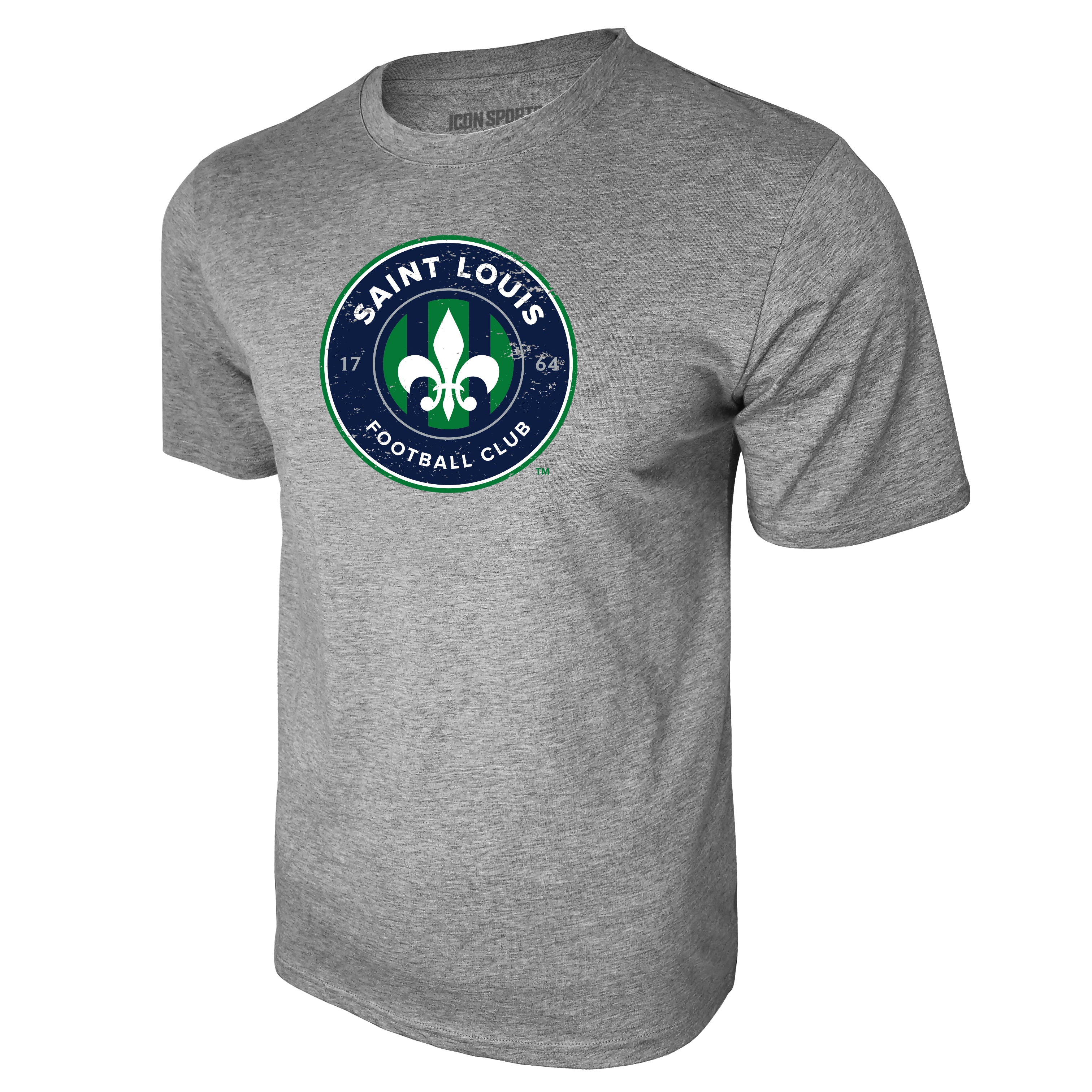 USL St Louis FC Logo Tee - Heather Gray by Icon Sports