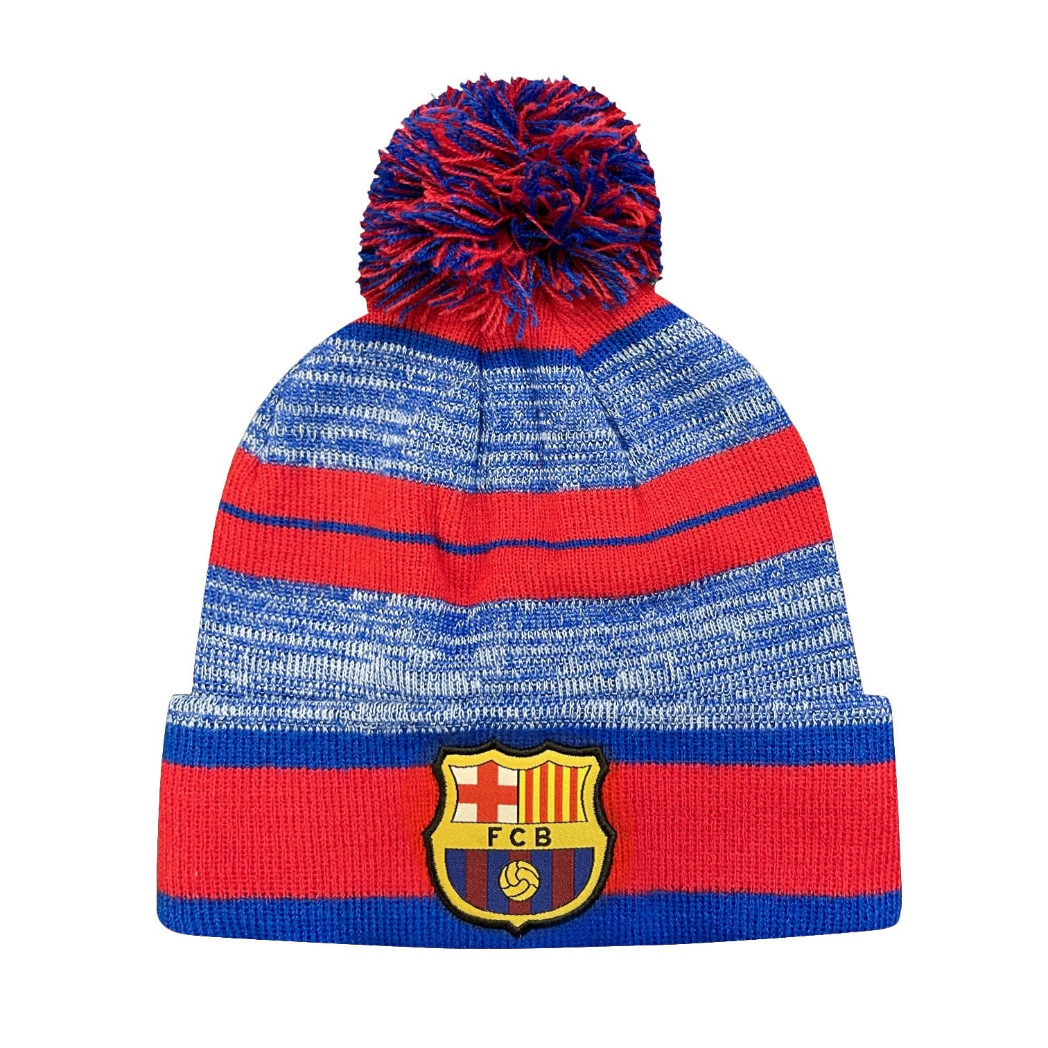 FC Barcelona kids Soccer Pom Pom Beanie in Red by Icon Sports