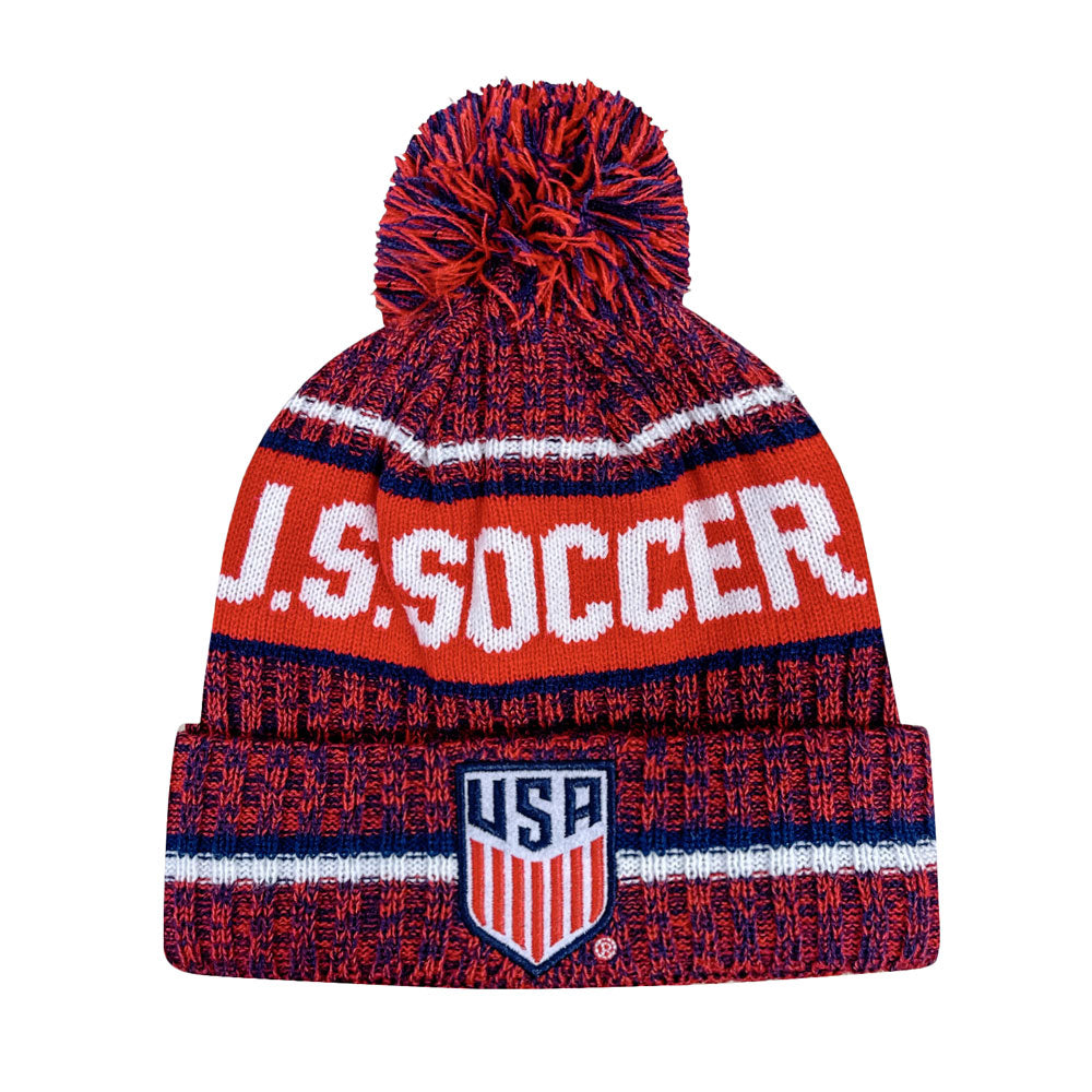 us soccer beanie for men in red